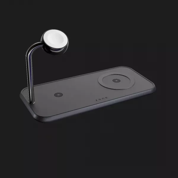 Беспровідна зарядка Zens Dual + Watch Aluminium Wireless Charger (Black) (ZEDC05BM/00)