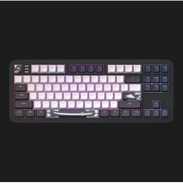 Клавіатура ігрова Dark Project ALU87 Bushido ENG/UA (Black/White) (UA)