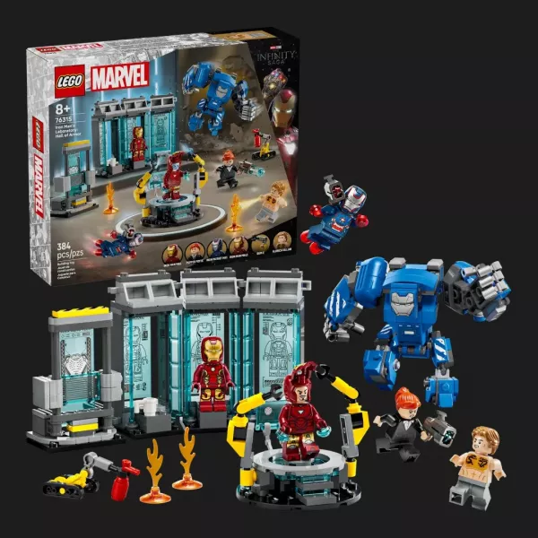 Конструктор LEGO Marvel Лабораторія Залізної Людини: зал обладунків (76315)